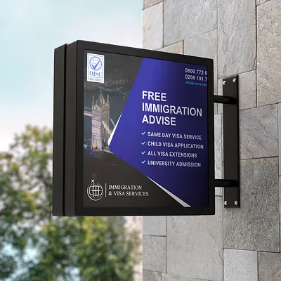 Çift yönlü ışıklı dış cephe tabela uygulaması